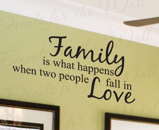 Family What Happens When Two People Fall Love Home Decorative Vinyl Sticker Graphic Art Lettering Decor Large Wall Decal Quote Saying F05 - image 1