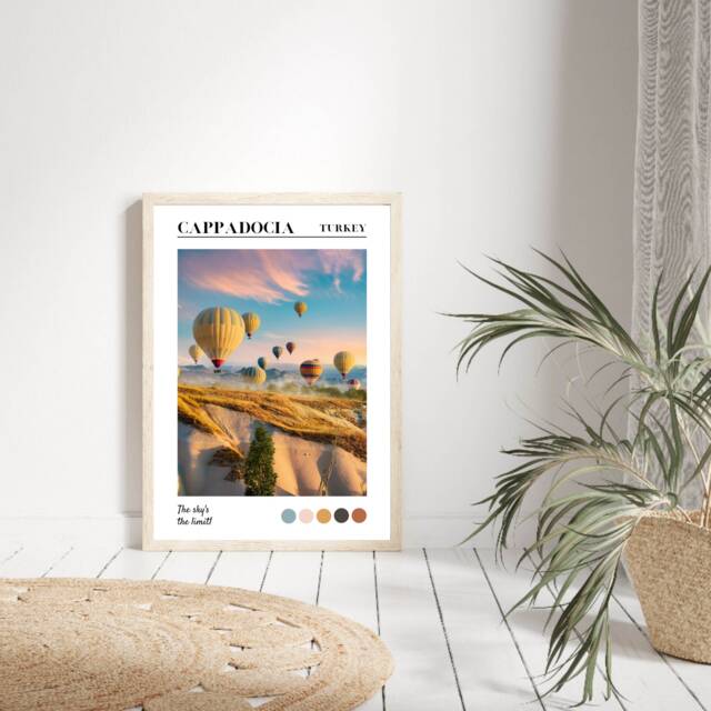 Cappadocia Print, Travel Hot Air Balloon Poster, Housewarming Gift, Modern Prints, Print - image 1