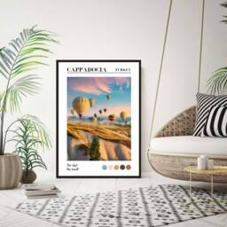 Cappadocia Print, Travel Hot Air Balloon Poster, Housewarming Gift, Modern Prints, Print - thumbnail 2