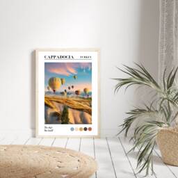 Cappadocia Print, Travel Hot Air Balloon Poster, Housewarming Gift, Modern Prints, Print - thumbnail 1