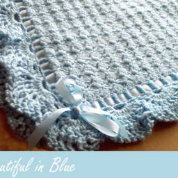 Shells & Lace Crochet Baby Blanket Set - Newborn Hat, Booties, Sweater - PDF Pattern - thumbnail 2
