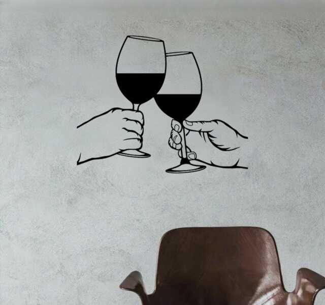 Modern Abstract Kitchen Bar Decor, Personalized Metal Wine Glass Wall Art, New Home Gift, Valentines Gift, Art, Wall Decor, Metal Sign - image 1