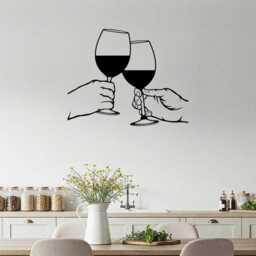 Modern Abstract Kitchen Bar Decor, Personalized Metal Wine Glass Wall Art, New Home Gift, Valentines Gift, Art, Wall Decor, Metal Sign - thumbnail 3