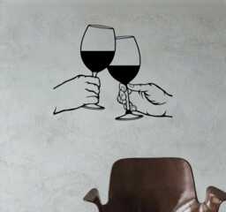 Modern Abstract Kitchen Bar Decor, Personalized Metal Wine Glass Wall Art, New Home Gift, Valentines Gift, Art, Wall Decor, Metal Sign - thumbnail 1