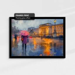 Buckingham Palace London City Landmark Abstract Oil Painting Framed Poster Print Or Canvas Wall Decor Art Bedroom Home Interior Gift - thumbnail 2