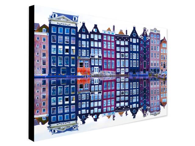 Amsterdam - European Buildings Wall Art Wrapped Frame Canvas Rolled Photo/Poster Print - image 1
