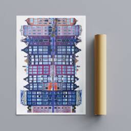 Amsterdam - European Buildings Wall Art Wrapped Frame Canvas Rolled Photo/Poster Print - thumbnail 3