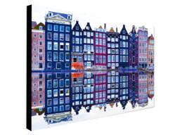 Amsterdam - European Buildings Wall Art Wrapped Frame Canvas Rolled Photo/Poster Print - thumbnail 1