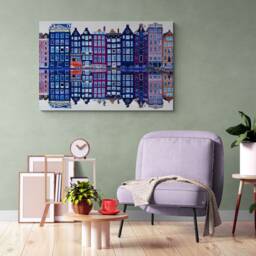 Amsterdam - European Buildings Wall Art Wrapped Frame Canvas Rolled Photo/Poster Print - thumbnail 2