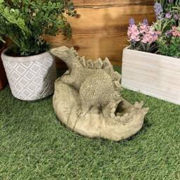 Stone Garden Detailed Stegosaurus Dinosaur Concrete Ornament - thumbnail 3
