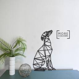 Geometric 3D Wall Art Dachshund Sausage Dog Wooden - Various Breeds Available Gold Copper Silver Metal Look - thumbnail 3
