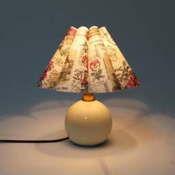 Handmade Fabric Skirt Table Lamp Floral Pattern Shade, Ceramic Base-134#