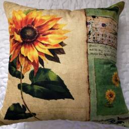 Sunflower Print Decorative Pillow Cushion Covers - thumbnail 3