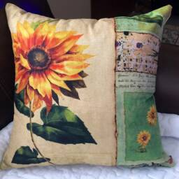 Sunflower Print Decorative Pillow Cushion Covers - thumbnail 2