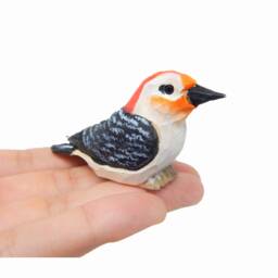 Red-Bellied Woodpecker Wooden Figurine - Hand Carved Bird Decor