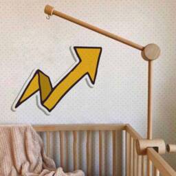 Squirrel Baby Mobile Felt Woodland Nursery Decor - thumbnail 3