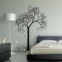 Aspen Tree Wall Decal Forest With Bird & Leaves Vinyl Sticker Removable Nursery Art 1267 - thumbnail 1