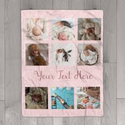 Personalized Baby Photo Blanket Collage, Baby Blanket, Picture With Text, Memorial Birth Gift - thumbnail 2