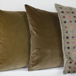 Fawn Beige British Cotton Velvet Cushion Pillow Cover Square Rectangle Lumbar - Superior Quality - thumbnail 3