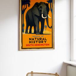 Vintage Museum Of Natural History Poster, Elephant, Retro Print, Wall Art, Animal Art Gift, A1/A2/A3/A4 - thumbnail 2