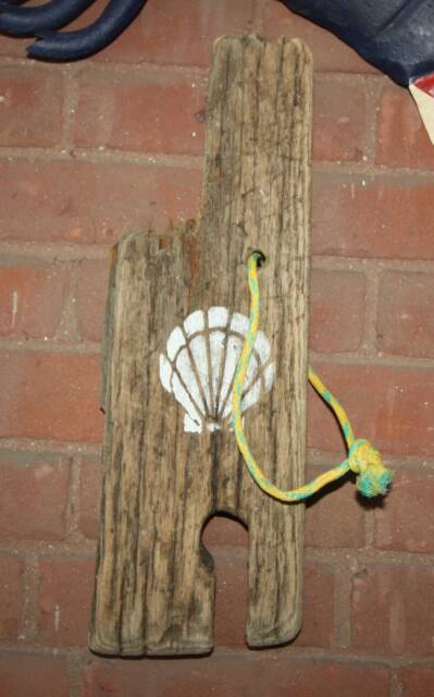 Hand Made Driftwood Sign, Wall Hanging With A Stenciled Shell, Home Decor, Cottage Chic, Beach House, Ready To Hang - image 1