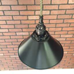 "Industrial Pendant Light -Black 8"" Black Cone Shade With Patented ""Huila Connector" - thumbnail 2