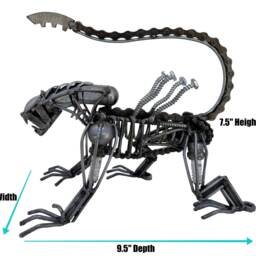 Crawling Xenomorph Inspired Recycled Metal Sculpture . 8 Inches High. 100% Handmade. The Perfect Gift For People Who Love Sifi Movies - thumbnail 2