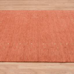 Burnt Orange Gabbeh Rug, Minimal Tribal Wool Area Boho Terracotta Decor 3020 - thumbnail 4