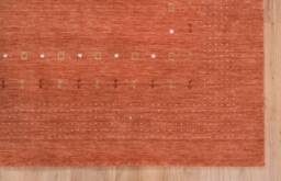 Burnt Orange Gabbeh Rug, Minimal Tribal Wool Area Boho Terracotta Decor 3020 - thumbnail 1
