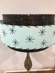 Mid Century Vintage Style 3 Tier Fiberglass Lamp Shade Starburst Atomic 18x11 Sea Foam - thumbnail 3