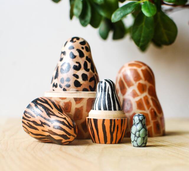 Safari Animals Texture Nesting Dolls - image 1