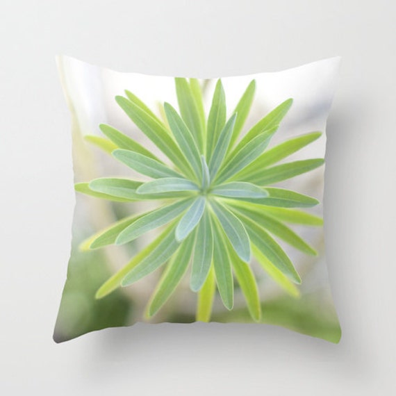 Nature Pillow Cover - Ombre Pillow Case Green Yellow Plant 16x16 18x18 20x20 - image 1