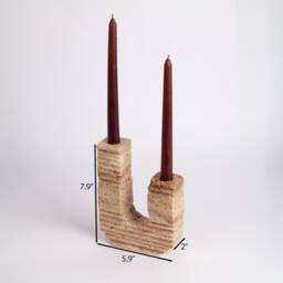 Roman Style Travertine Candlestick Holder Monte - thumbnail 4