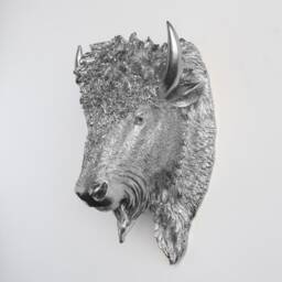 Faux Taxidermy Buffalo Bison Head - Wall Decor Silver Bih10 - thumbnail 2