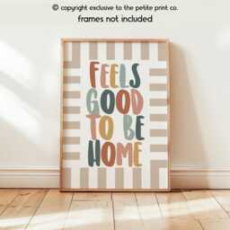 Feels Good To Be Home Wall Art Printable - Cozy Quote Poster Neutral Boho Typography Print Modern Minimal Decor Unframed - thumbnail 3