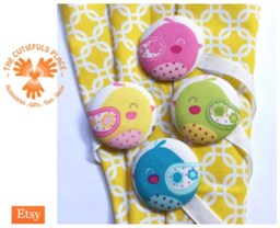 Bird Magnetic Curtain Tiebacks, Nursery Decor, Set Of 2 - thumbnail 1