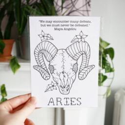 Aries Astrology Print Feminist Zodiac Art Birthday Gift - thumbnail 2