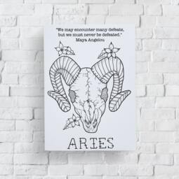 Aries Astrology Print Feminist Zodiac Art Birthday Gift - thumbnail 1