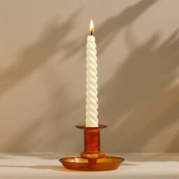 Vanilla Cream Twist Candles Beeswax Soy Blend Taper Candle Set - thumbnail 3