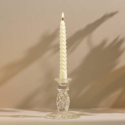 Vanilla Cream Twist Candles Beeswax Soy Blend Taper Candle Set - thumbnail 2