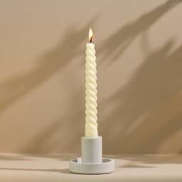 Vanilla Cream Twist Candles Beeswax Soy Blend Taper Candle Set - thumbnail 4