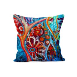Mid Century Modern Cushion Cover, Vibrant Abstract Pillow Case, Unique Colourful Accent For Contemporary Home Decor - thumbnail 2
