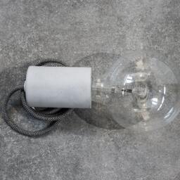 Concrete Pendant Lamp With Holder & Fabric Cable - Mod Lor - thumbnail 3