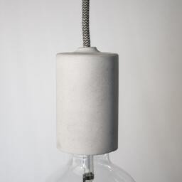 Concrete Pendant Lamp With Holder & Fabric Cable - Mod Lor - thumbnail 2