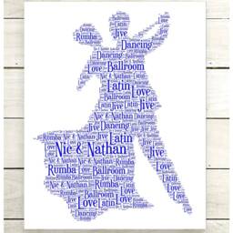 Personalized Ballroom Dance Word Art Print Unique Couple Gift - thumbnail 3