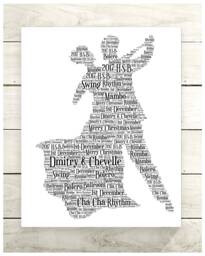 Personalized Ballroom Dance Word Art Print Unique Couple Gift - thumbnail 1