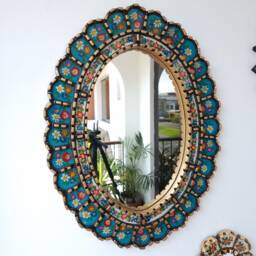 "Peruvian Mirrors ""Antique Steel Blue Collection 50cm" - thumbnail 3