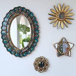 "Peruvian Mirrors ""Antique Steel Blue Collection 50cm" - thumbnail 2