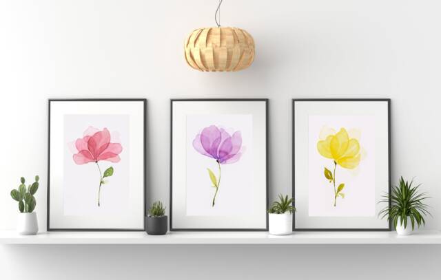 Watercolor Flower Art Print Floral Home Decor - image 1