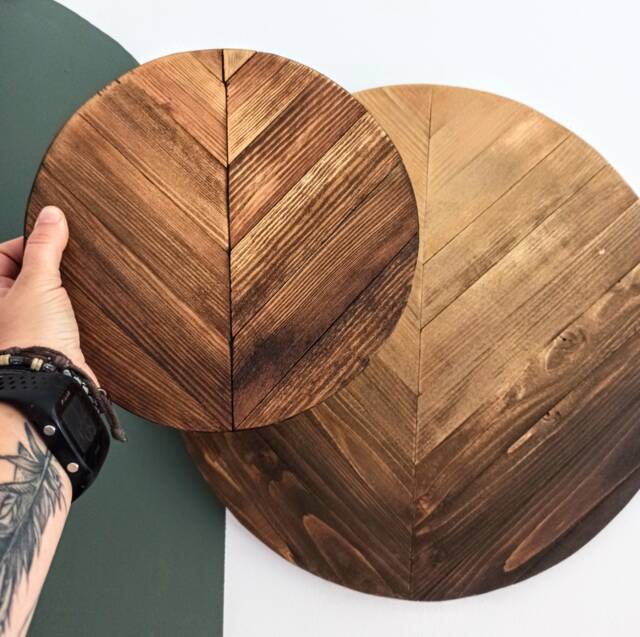 Ombre Wood Round Wall Art Geometric Aztec Decor - image 1